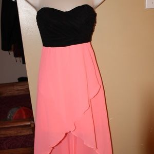 Pink/Black High-Low Dress